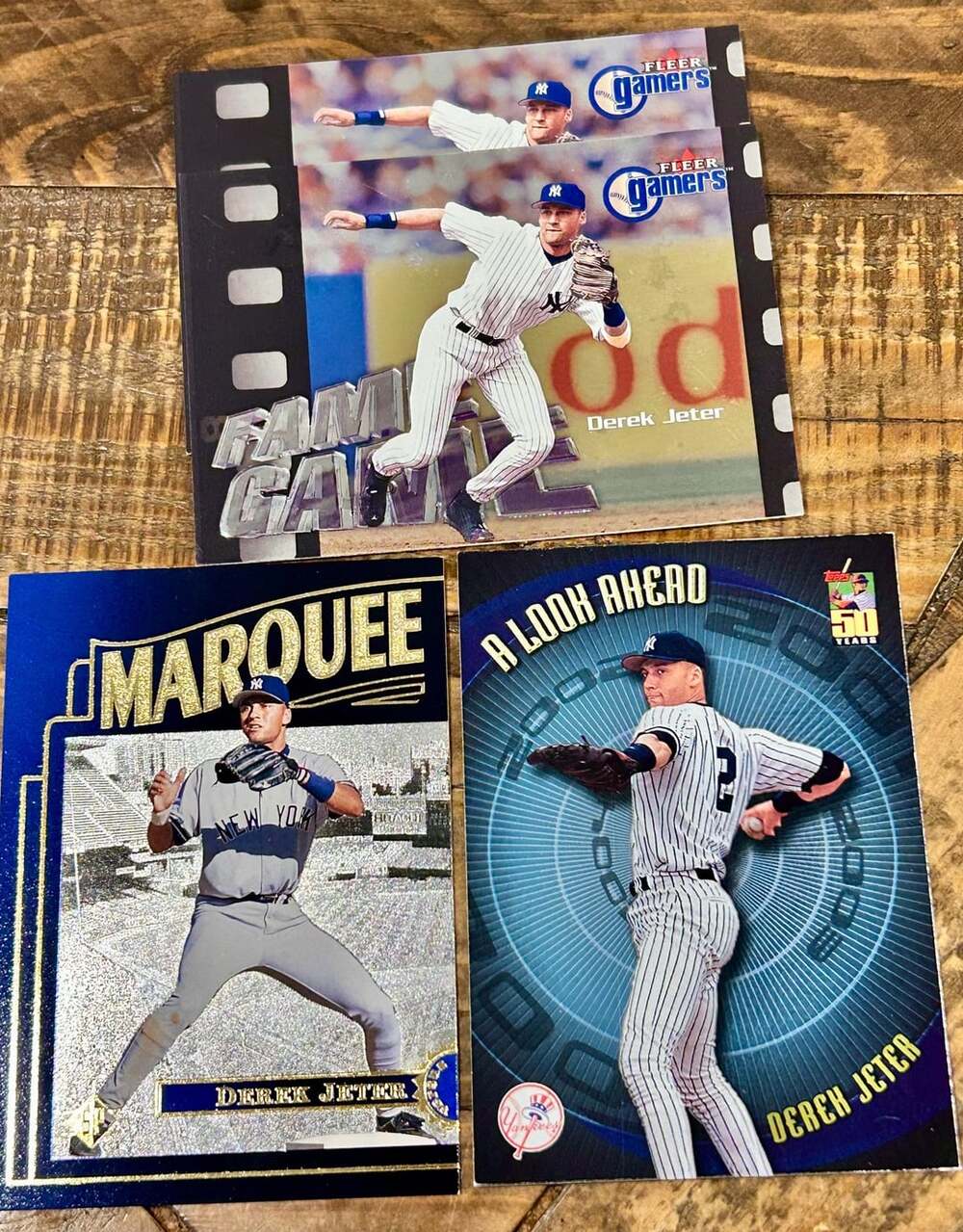 Derek Jeter Baseball Cards Lot Of 3 New York Yankees